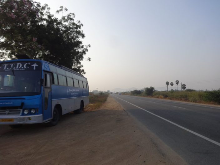 Pause sur la route de Tirupathi